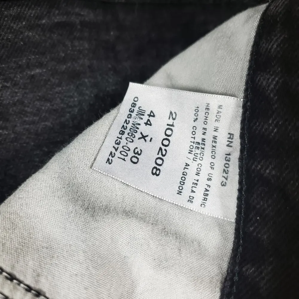 LEE Black Wash Relaxed Fit Straight Leg Jeans Size 44x30